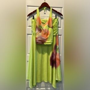 Peppermayo Lime Green and Orange Skirt Set